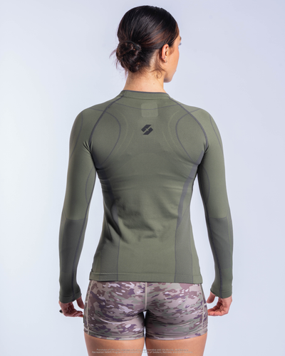 U.S. Army SX-013: WOMENS PT COMPRESSION LONG SLEEVE - Army Green