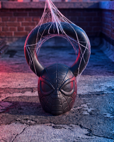SPIDER-MAN Matte Black Kettlebell 30lbs